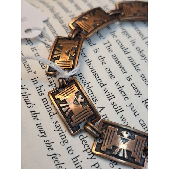 Vintage copper bracelet native eagle - Picture 2 of 6